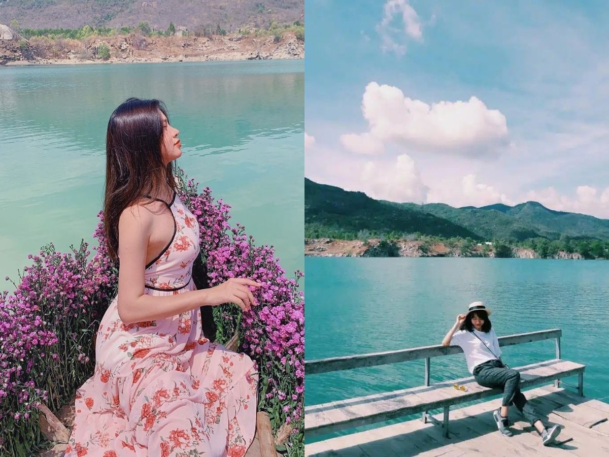 Chụp ảnh và lưu giữ kỷ niệm là hoạt động được nhiều du khách yêu thích tại Hồ Đá Xanh