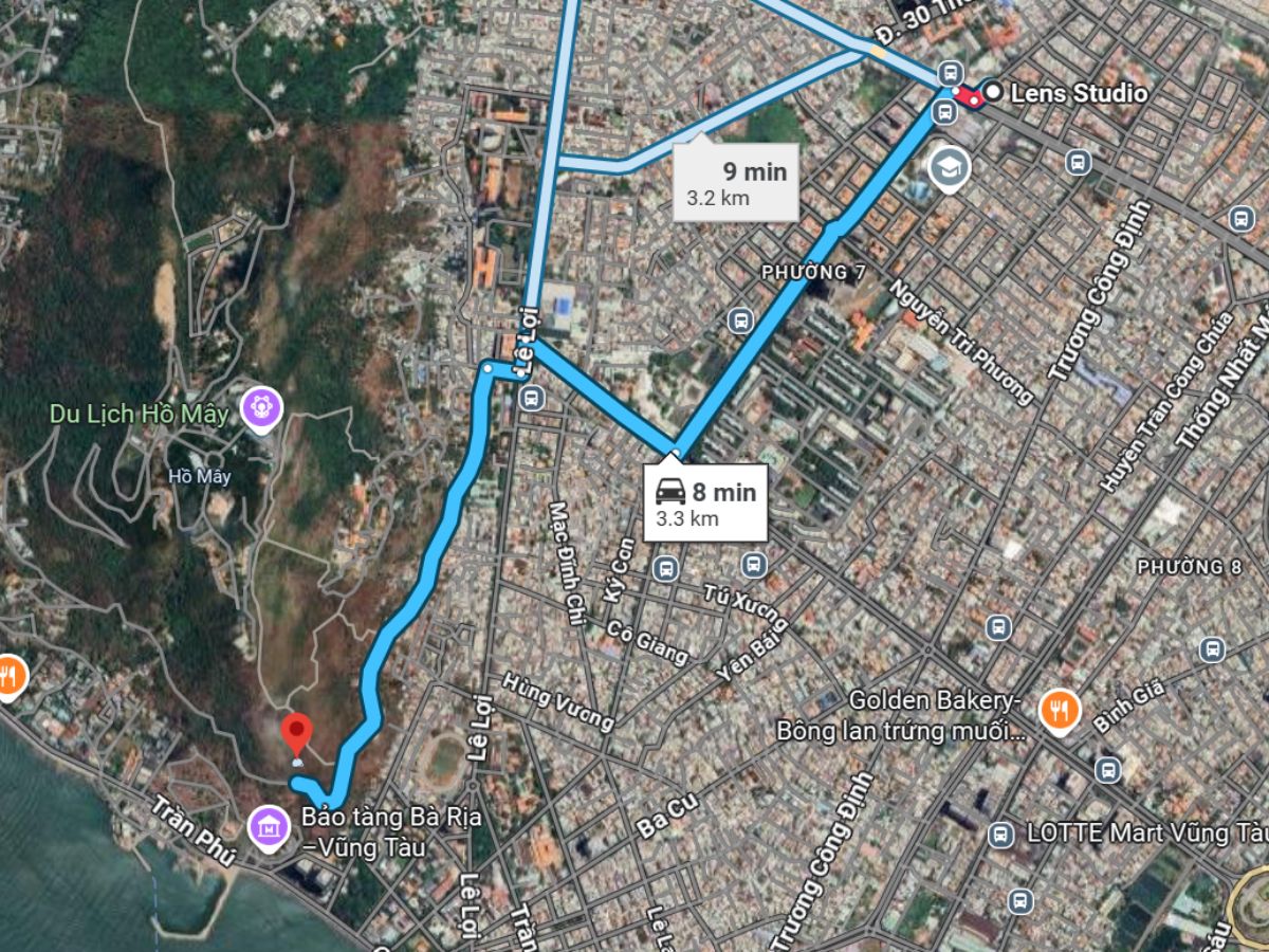 Lens Studio nằm gần khu vực trung tâm Vũng Tàu, dễ dàng tìm đường để di chuyển từ Bãi Trước hay Bãi Sau
