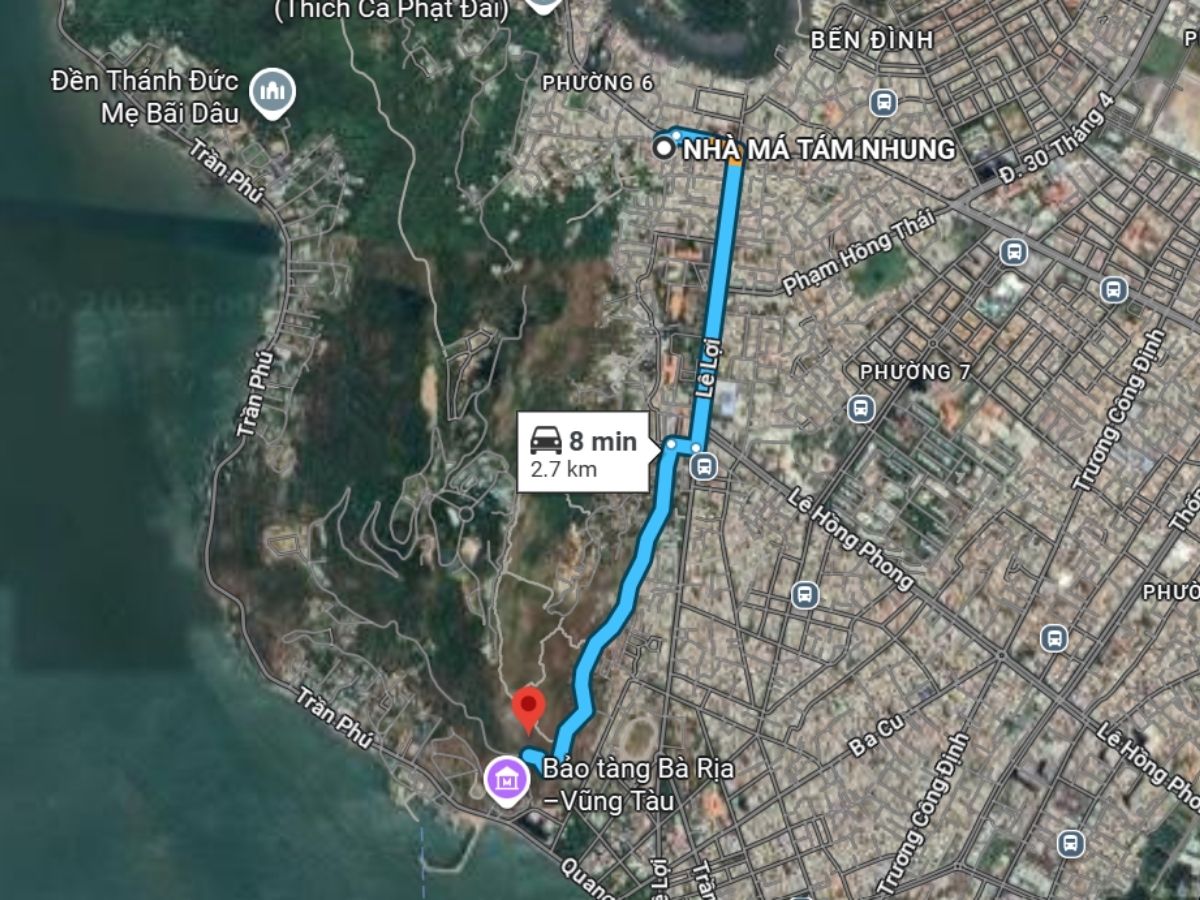 Nhà Má Tám Nhung nằm ở Trung Tâm Vũng Tàu thuận lợi để di chuyển cho du khách. (Nguồn: Sưu tầm)